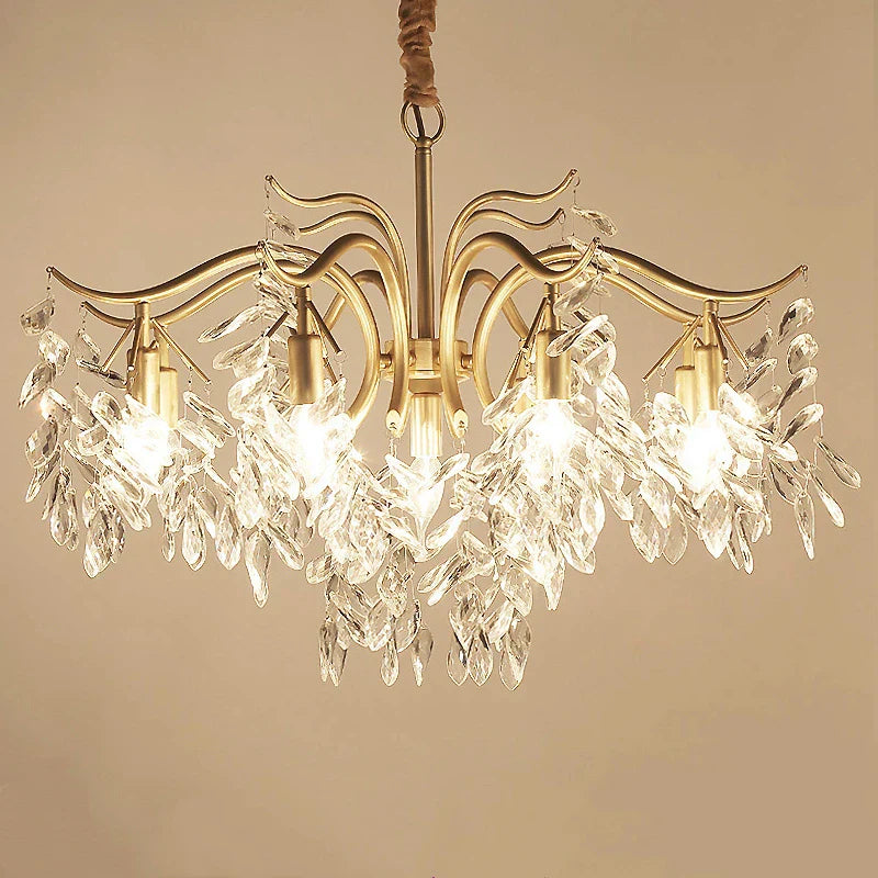 Gold Crystal Ceiling Chandelier 13-Head Premium