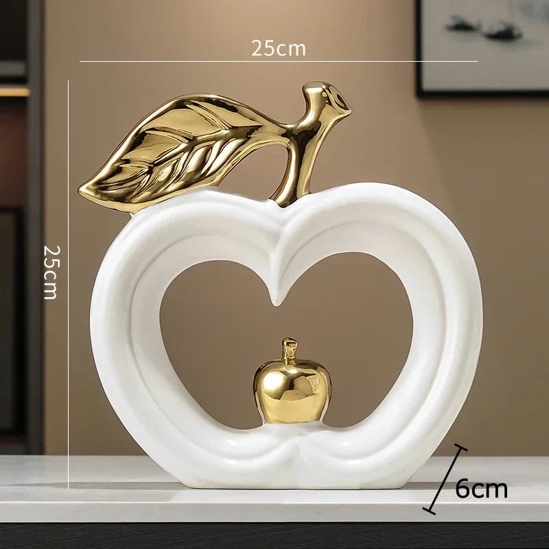 DecorBites™ Gold Pear Ceramic Sculpture Desk Ornament Aesthetics Decor