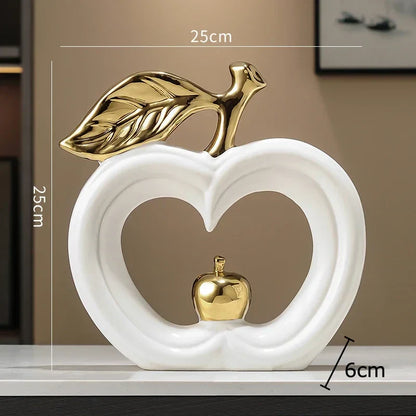 DecorBites™ Gold Pear Ceramic Sculpture Desk Ornament Aesthetics Decor