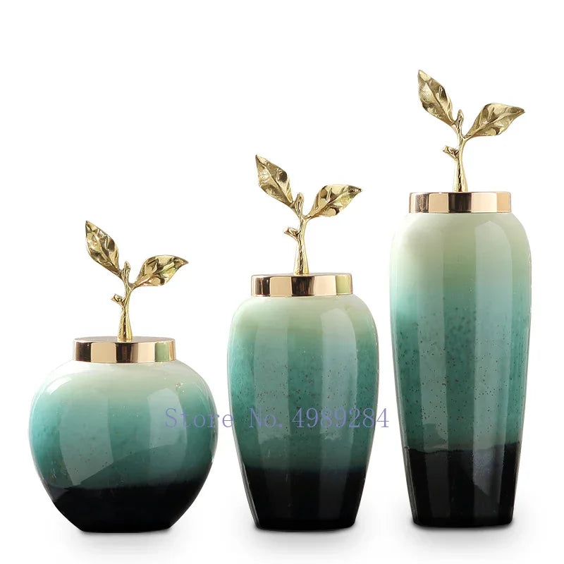 Gradient Golden Ceramic Vase