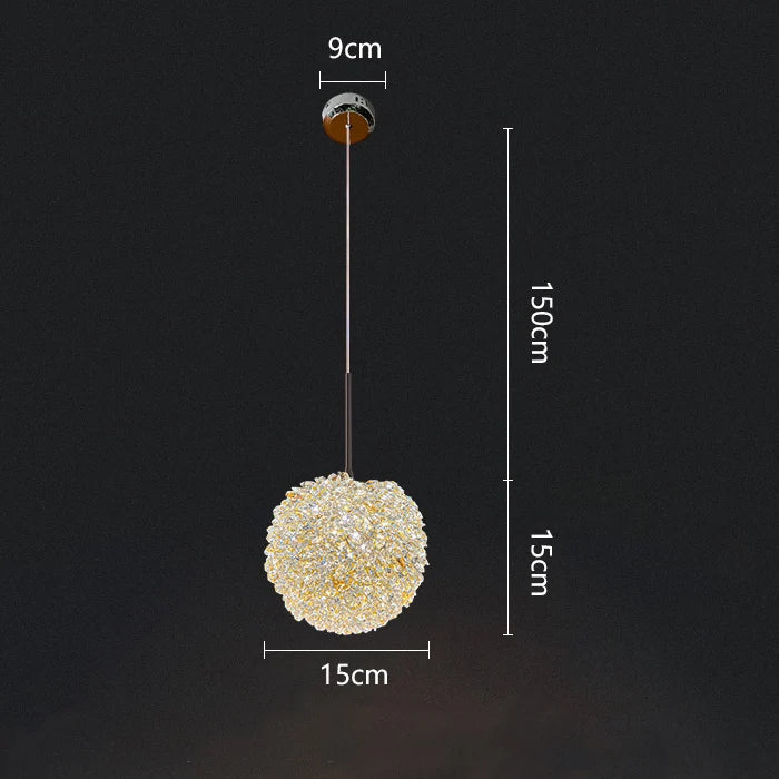 DecorBites™ Crystal Ball Pendant Light: Warm & Romantic Bedhead Luxury Lighting