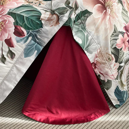 DecorBites™ Egyptian Cotton Flower Bedding Set, Luxury 1000TC Duvet Cover, Sheets, Pillowcases