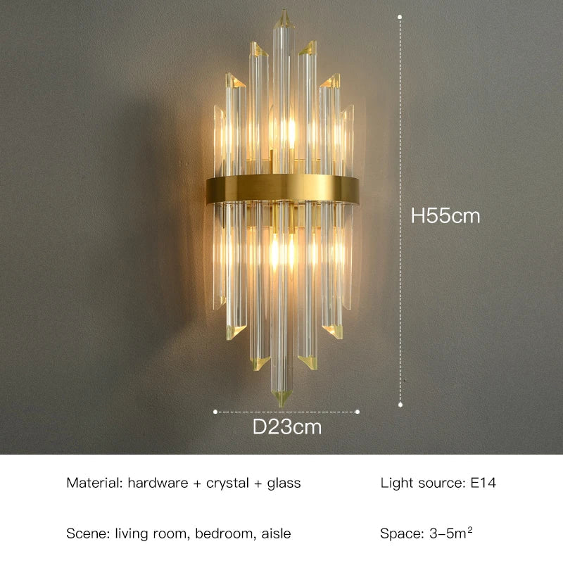 DecorBites™ Crystal LED Wall Lamps: Elegant Gold Wall Sconce Lights for Luxury Home Decor