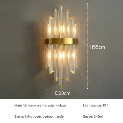 DecorBites™ Crystal LED Wall Lamps: Elegant Gold Wall Sconce Lights for Luxury Home Decor