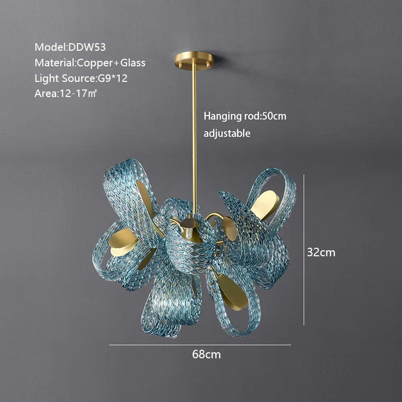 Copper Peacock Ceiling Chandelier