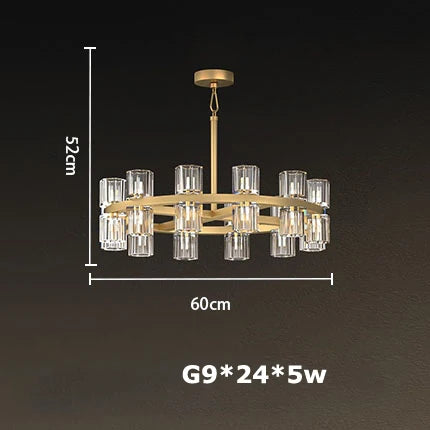 DecorBites™ Crystal Black Gold Luxury LED Hanging Pendant Light for Living Room