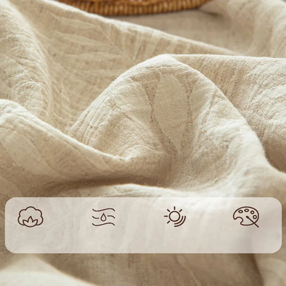 DecorBites™ Cotton & Linen Bed Sheet Set: Luxury, Skin-Friendly, All Seasons, Queen & King Sizes