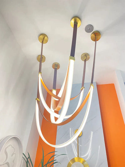 DecorBites™ Designer Belt Light Dining Room Villa Living Room Chandelier