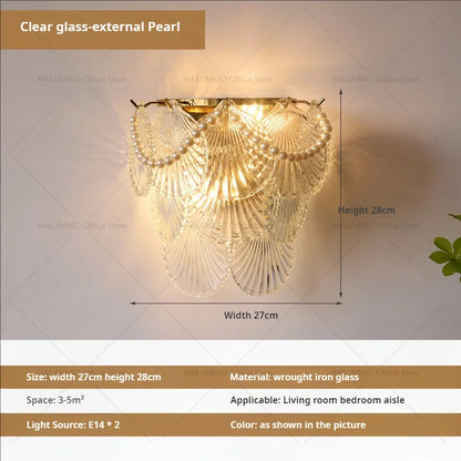 DecorBites™ Luxe Crystal Glass Wall Lamp for Aisle, Living Room, Bedroom & Corridor Lighting