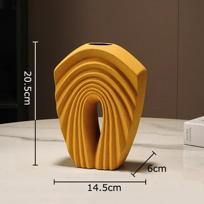 DecorBites™ Geometric Ceramic Vase Set for Modern Floral Arrangements