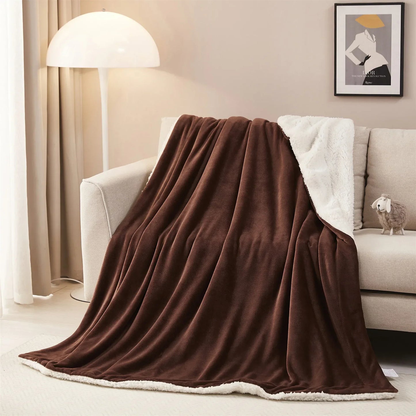 DecorBites™ Cozy Sherpa Twin Blanket: Super Soft Fleece & Velvet Plush Reversible Warm Winter Bed Blanket