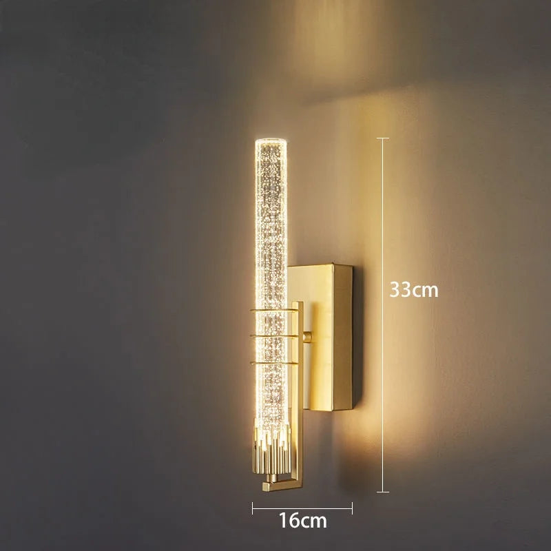 DecorBites™ Crystal Wall Light: Modern LED Long Lamp for Bedrooms, Living Rooms, and Stairs