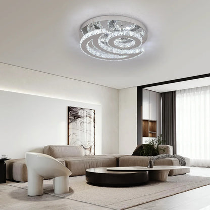 DecorBites™ Crystal LED Sun Moon Chandelier Pendant Light for Living Dining Bedroom