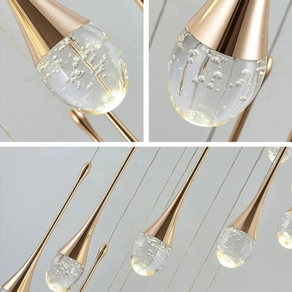 DecorBites™ Crystal Bubble Chandelier for Duplex Living Room, Rotating Staircase, Villa Lobby