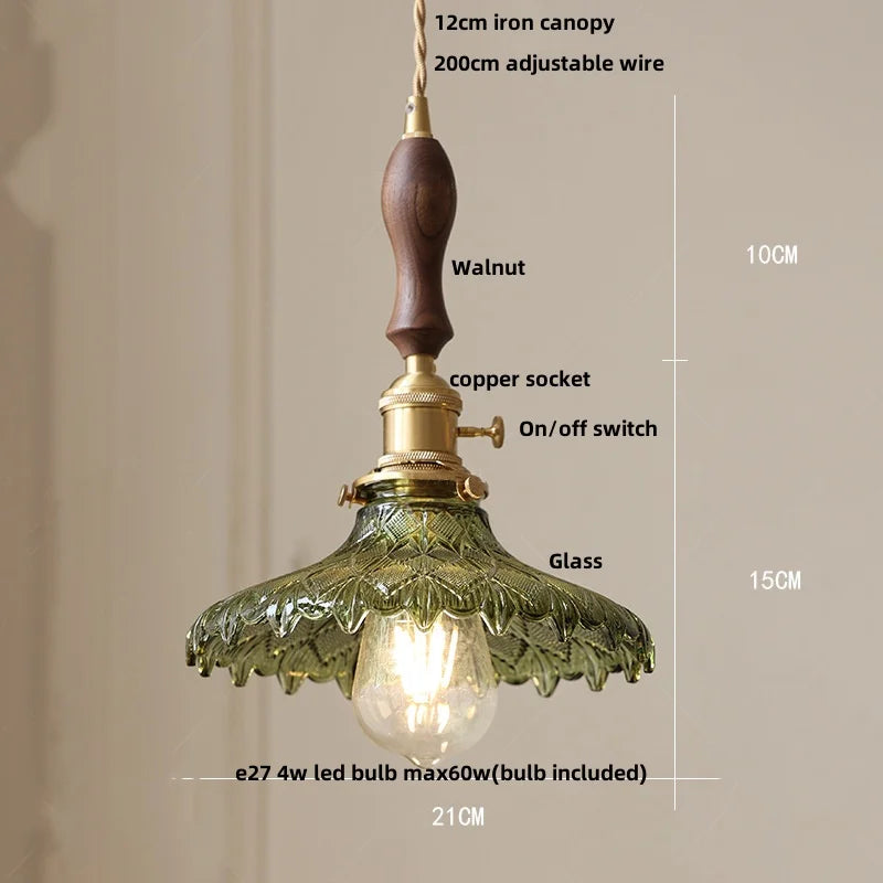 Green Glass LED Pendant