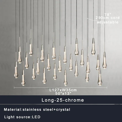 DecorBites™ Crystal Water-drop Ceiling Chandelier: Elegant Dining Table Lighting Fixture