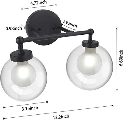DecorBites™ Double-Head Glass & Iron Wall Lamps, Modern Minimalist Bathroom Vanity Lights