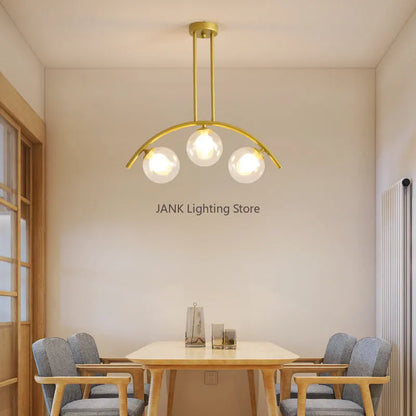 Gold Glass Minimal LED Chandelier