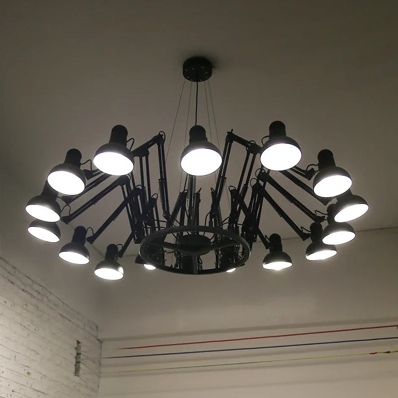 DecorBites™ Industrial LED Pendant Light Spider Iron Chandelier Flex Fixtures