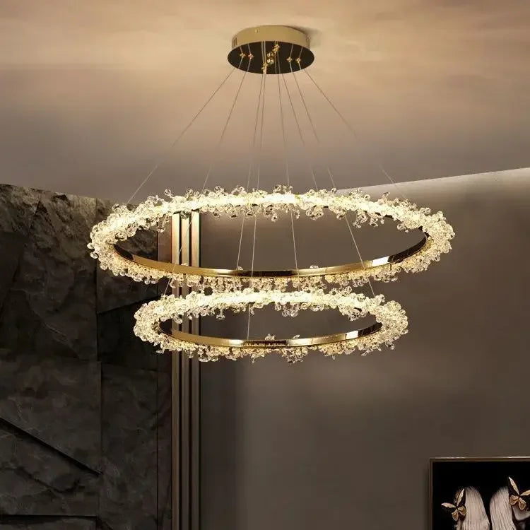 Nordic Crystal Halo Chandelier
