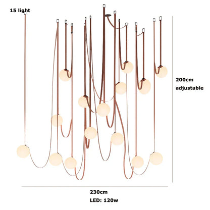 DecorBites™ Glass Ball LED Pendant Light - Black Orange, Trendy Design for Indoor Lighting