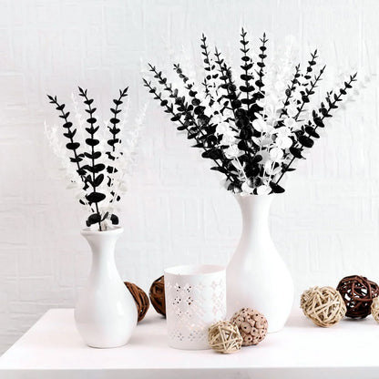 DecorBites™ Golden Eucalyptus Leaves Stem x10 - Artificial Autumn Wedding DIY Decoration