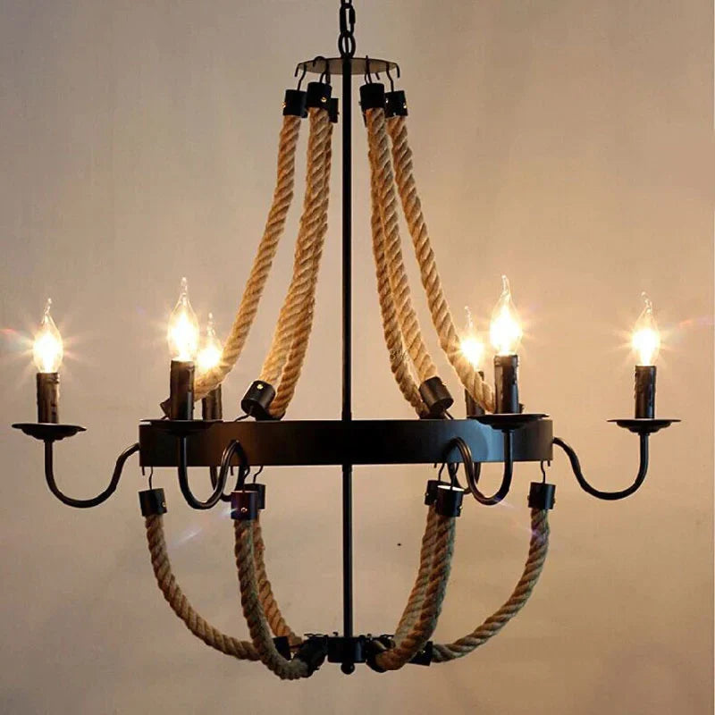 Hemp Vintage Loft Chandelier