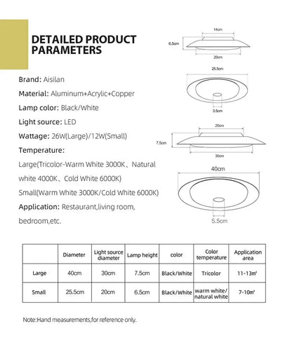 DecorBites™ LED Ceiling Light Soft Lighting for Living Room Bedroom Kitchen - Waterproof & Dustproof