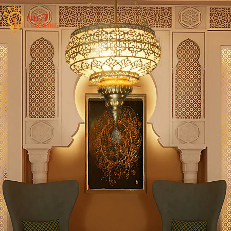 DecorBites™ Gold Lustre Iron Art Pendant Lights LED E27, Exotic Design for Home, Restaurant, Bar