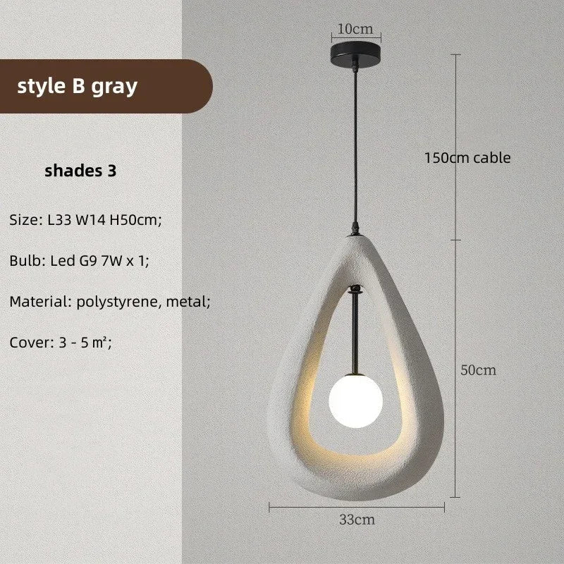 Chrome Nordic Pendant Light Gray Shade Dining
