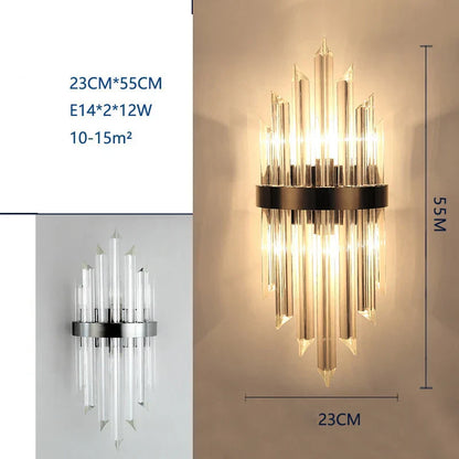 DecorBites™ Crystal Wall Lamp: Modern Light Luxury for Living Room, Bedroom, and Corridor.