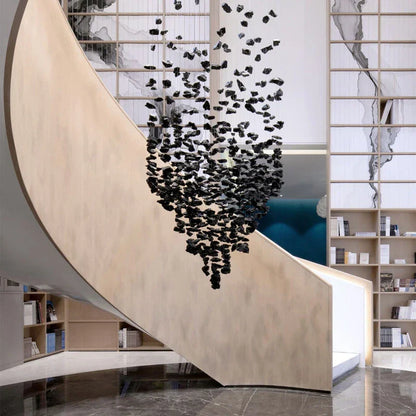 DecorBites™ Crystal Chandelier: Modern Staircase & Lobby LED Lighting for Luxury Décor