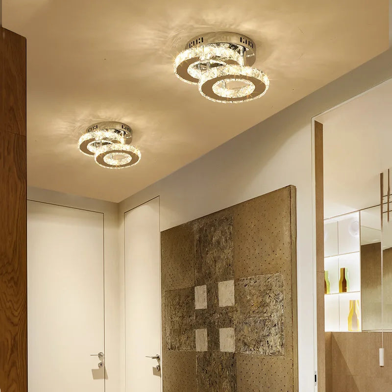 DecorBites™ Crystal LED Ceiling Lamps Modern Chandeliers for Home Room Decor