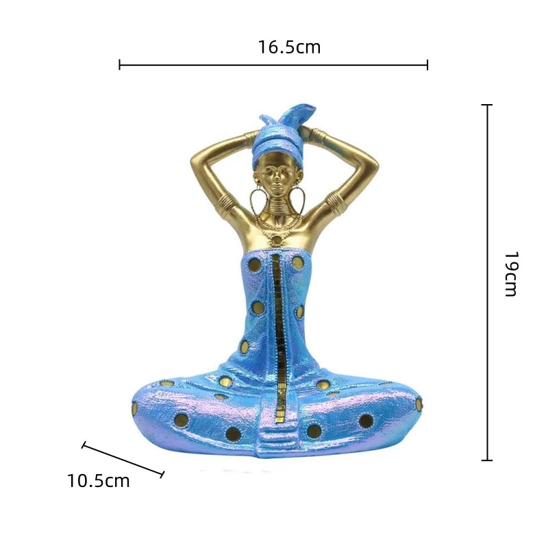 Gold Tribal Resin Statue