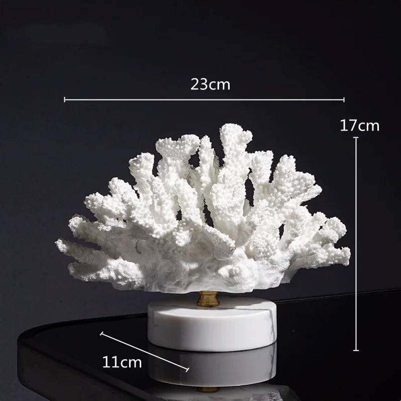 DecorBites™ Coral Crystal Tree Glass Vase Metal Frame Resin Ocean Figurines, Home Decor