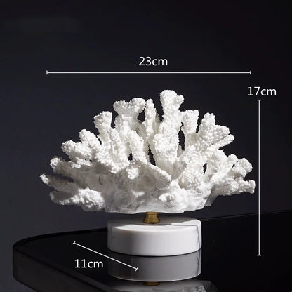 DecorBites™ Coral Crystal Tree Glass Vase Metal Frame Resin Ocean Figurines, Home Decor