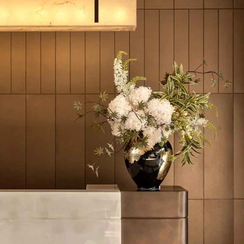 Gold Foil Ceramic Tabletop Flower Vase
