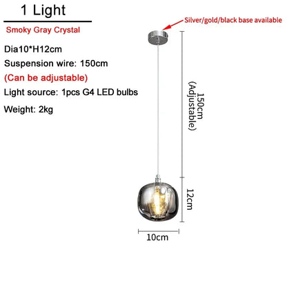 DecorBites™ Crystal LED Chandelier for Living Room Staircase Kitchen Island Light