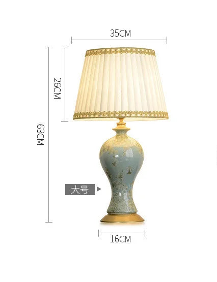 DecorBites™ Country Ceramic Table Lamp for Eye Protection, Bedroom Decor & Study