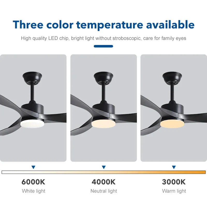 DecorBites™ 52 Inch Pure Copper DC Motor Remote Control Ceiling Fan With Light