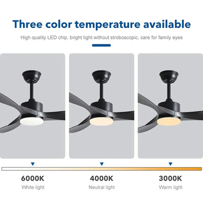 DecorBites™ 52" Pure Copper DC Ceiling Fan with Remote Control & LED Light