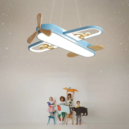 DecorBites™ Kids LED Wood Ceiling Light in Yellow & Blue - Minimalist Design