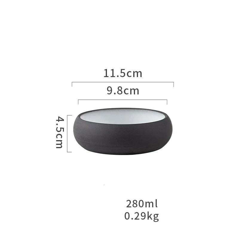 DecorBites™ Japanese Ceramic Round Bowl - Restaurant Tableware and Household Snack Fruit Dessert Bowl