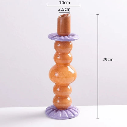 DecorBites™ Geometric Glass Candlestick Holder Wedding Home Decoration Accessory