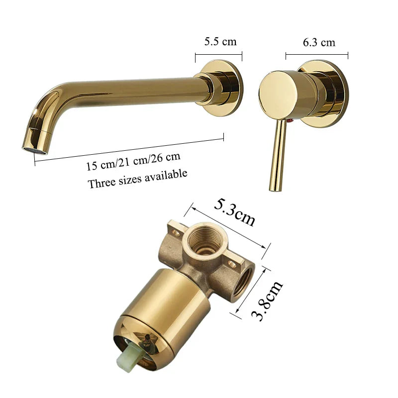 DecorBites™ Gold Basin Faucet: Single Handle, Hot & Cold Water, Matte Black Finish