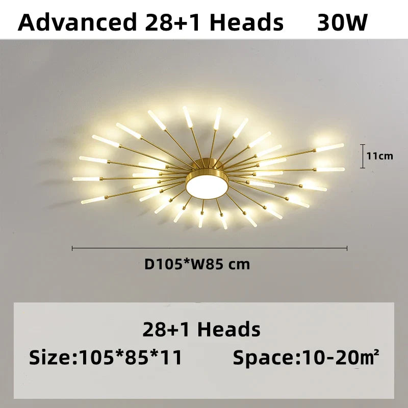 DecorBites™ LED Firework Chandelier: Modern Nordic Living Room Bedroom Pendant Light Fixtures