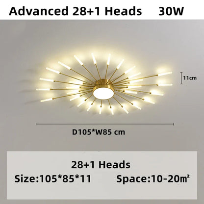 DecorBites™ LED Firework Chandelier: Modern Nordic Living Room Bedroom Pendant Light Fixtures