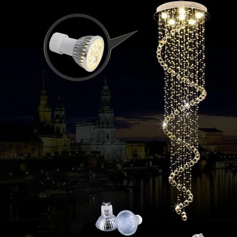 Crystal Spiral Chandelier Fixture