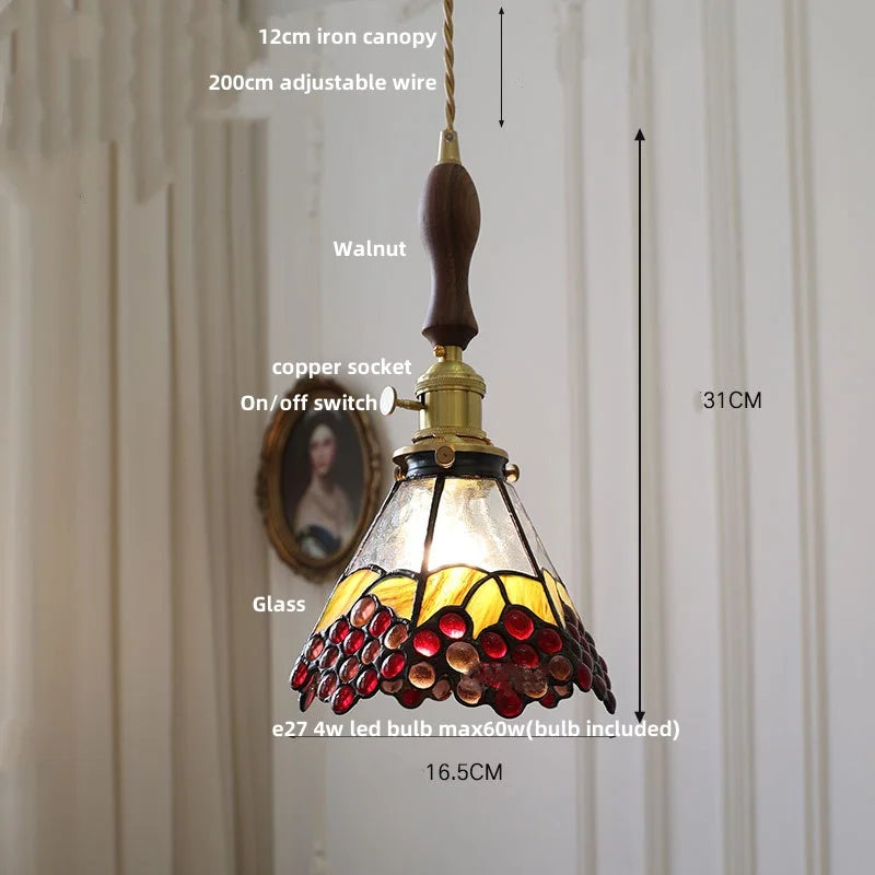 DecorBites™ Glass Brass Pendant Lamp Adjustable Wire LED Dining Room Kitchen Bar Balcony Decor