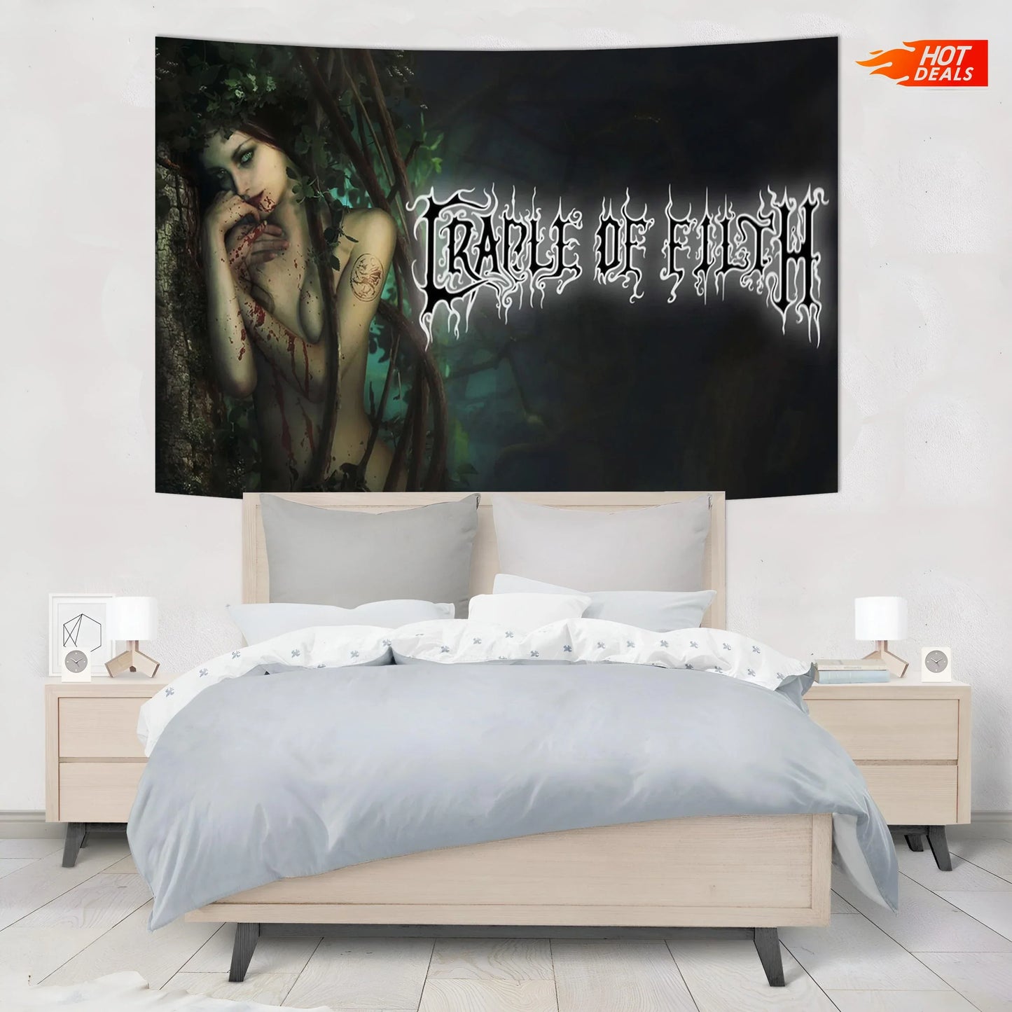 DecorBites™ Gothic Rock Band Tapestry for Bar or Basement Wall Decor